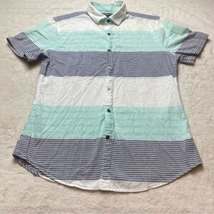 Express Short Sleeve Button 100% Cotton Shirt Size Medium